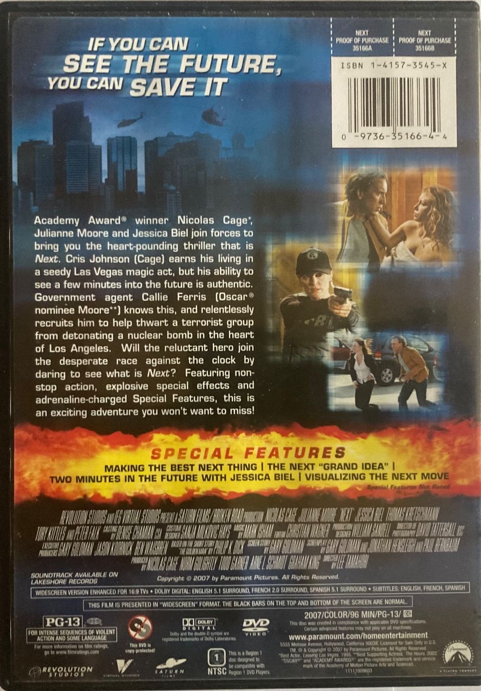 Tutti i DVDs: NEXT "A CLEVER, ACTION-PACKED RIDE!" – Usato da Poliez-Pittet venduto da Newtown-Records 1