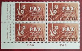 271, 2 Fr. PAX im 4-Block Eckrand, Tabs postfrisch Kt 200.-+