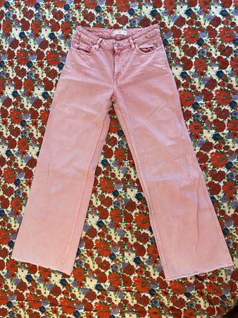 Jeans rosa vita alta Mango