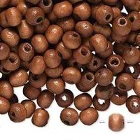 50 Perlen Holz  braun 9x7,5mm