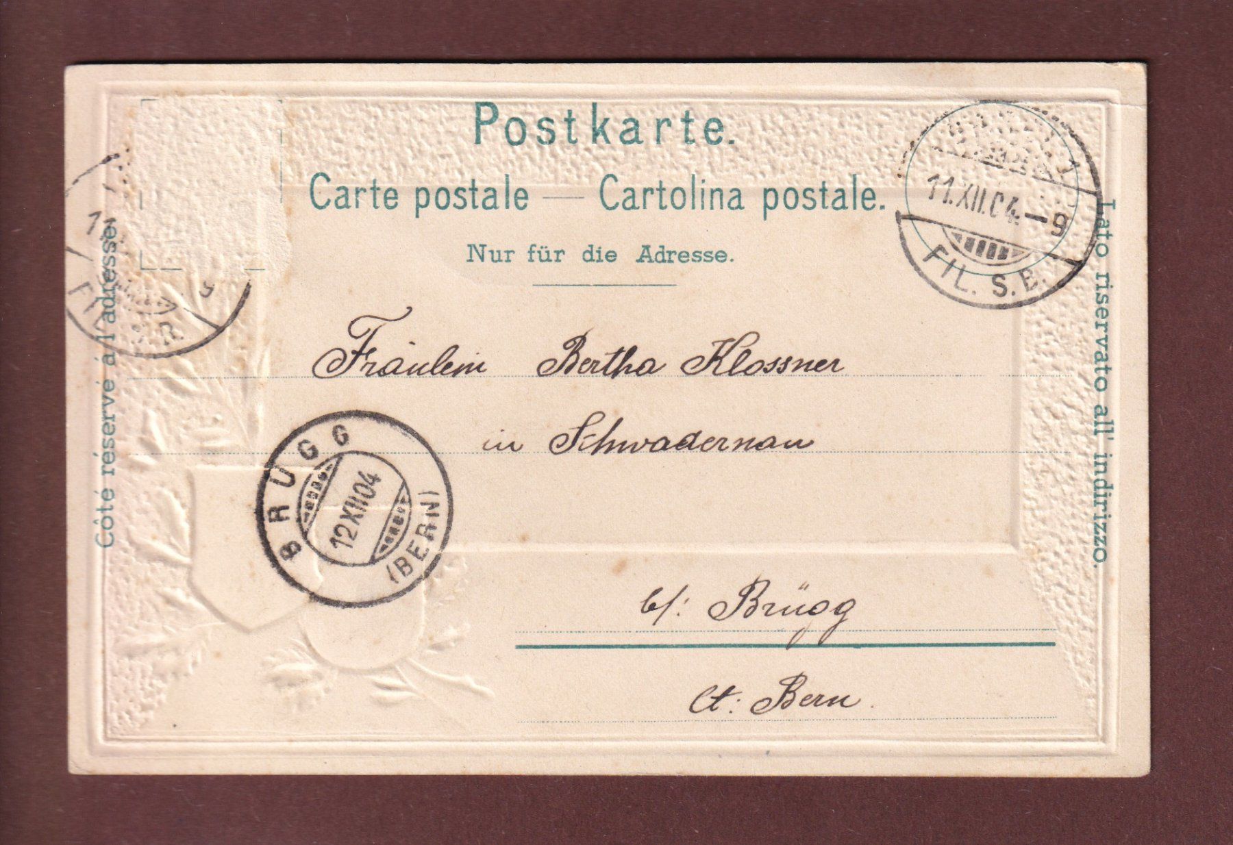 Cartoline postali: BASEL - Alte Rheinbrücke - 1904 Präge – Usato da Pully venduto da nicecards 1