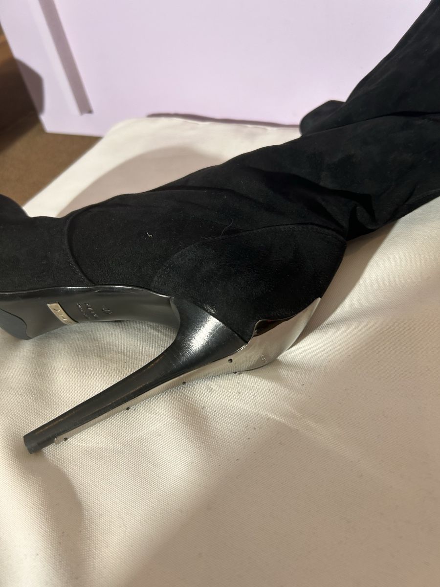 Scarpe da donna: Suede Over-the-Knee Boots, Size 40, Black, New – Nuovo (secondo la descrizione) da Veyrier venduto da aliyag 4