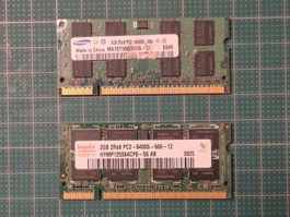 Lot RAM DDR2 4GB (2x2GB) PC2-6400S SO-DIMM Mac PC