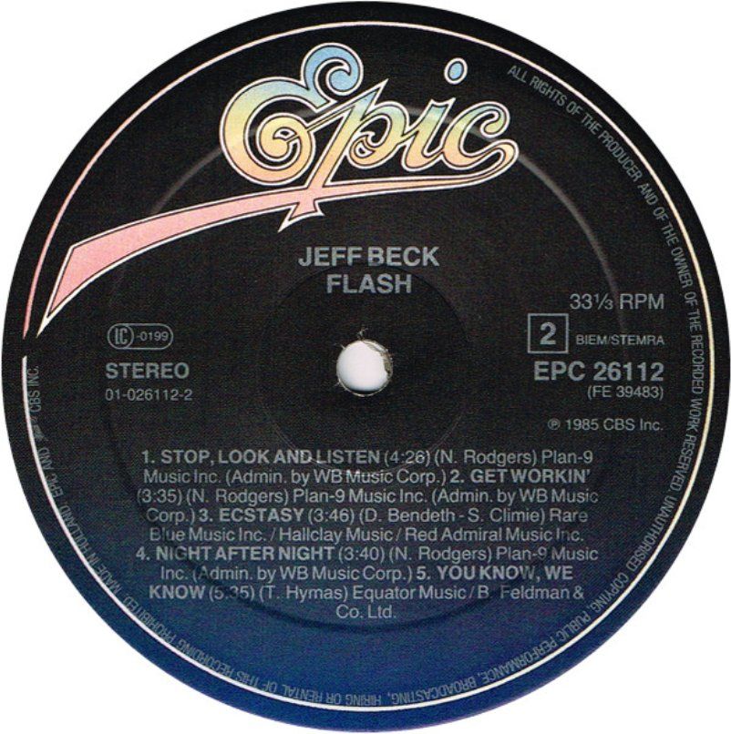 Schallplatten: Jeff Beck – Flash / LP / 1985 – Gebraucht aus Zürich von LustForLive 2