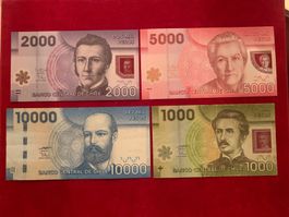 CHILE - 10000, 5000, 2000 & 1000 Pesos 2019 (4)- UNZ. bis SS