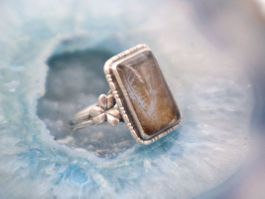 Vintage Silber Damen Ring mit Schmetterling Flügel Grösse 49