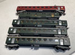 Lima  SBB-CFF 3 Personenwagen, 1 Speisewagen, 1 Gepäckwagen