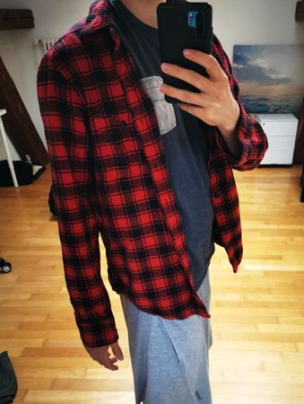 Cooles Lumberjack Shirt, Holzfällerhemd rot, American Eagle