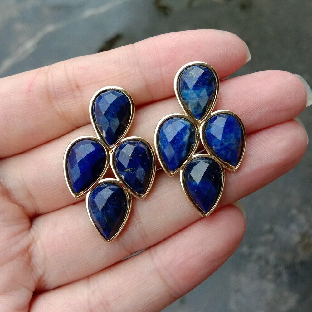 Ohrringe & -stecker: Mina Lapislazuli Ohrstecker Edelstein Boucles Lapis-lazuli – Neu (gemäss Beschreibung) aus Prilly von ilyria73 3