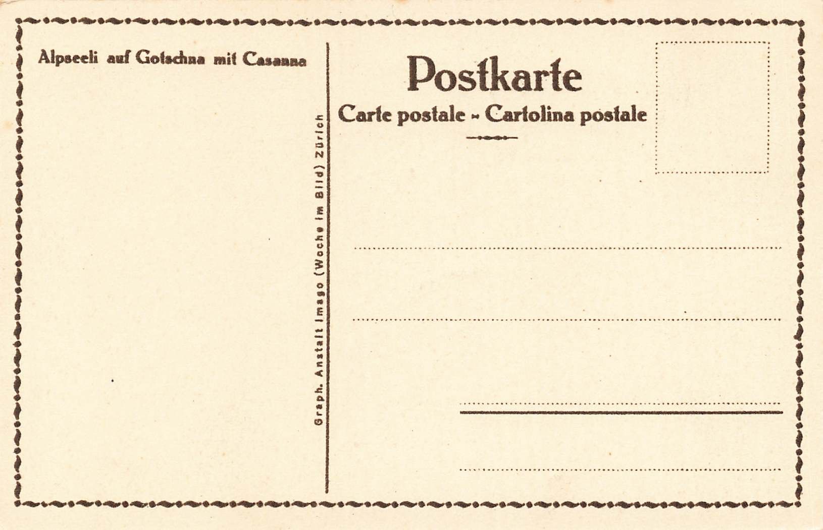 Cartoline postali: Alpseeli auf Gotschna mit Casanna (GR) – Usato da Biasca venduto da Blenio71 1