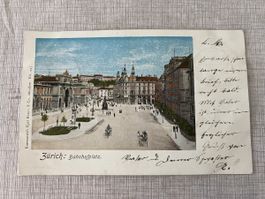 Ansichtskarte Zürich Bahnhofplatz Kunstanstalt Karl Braun & 