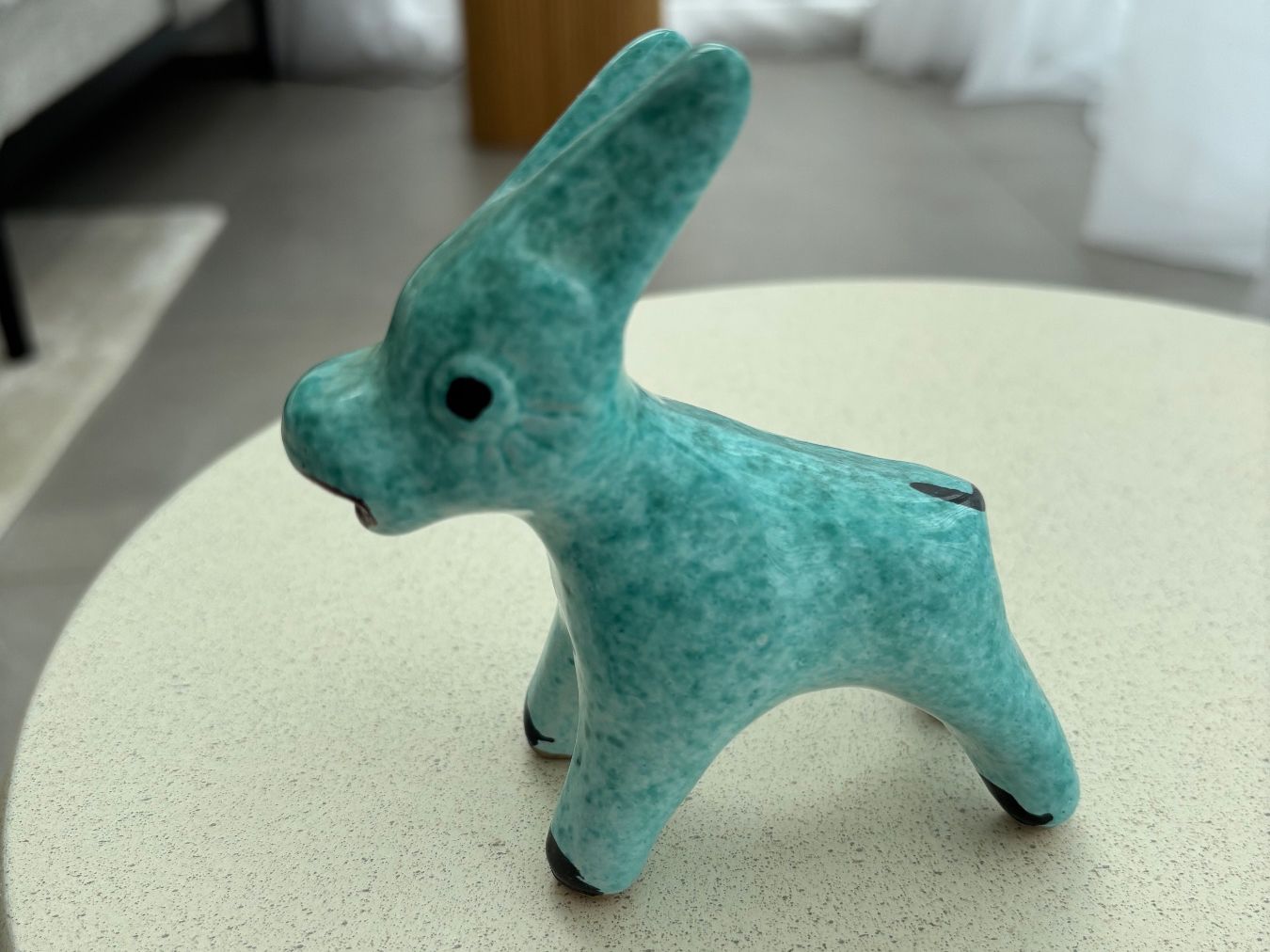 Statuette: Vintage turquoise small ceramic Italian donkey – Usato da Steinhausen venduto da ChromeVintage 4