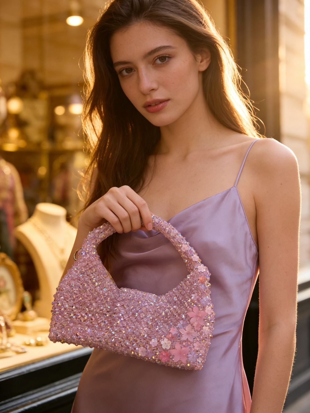 Borse da donna: Handarbeit Funkelnde Handtasche aus Kristallperlen – Nuovo e nell'imballaggio originale da canobbio venduto da barbarb