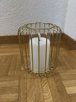 Kerzenhalter Metall gold mit LED Kerze gebrauchter Zustand