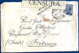 1918 - Italien Zensurbrief  / La Spezia nach Fribourg