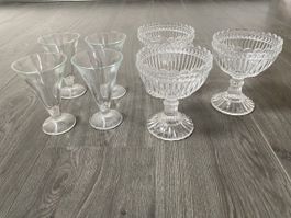 3+4 Dessertschalen Coupegläser