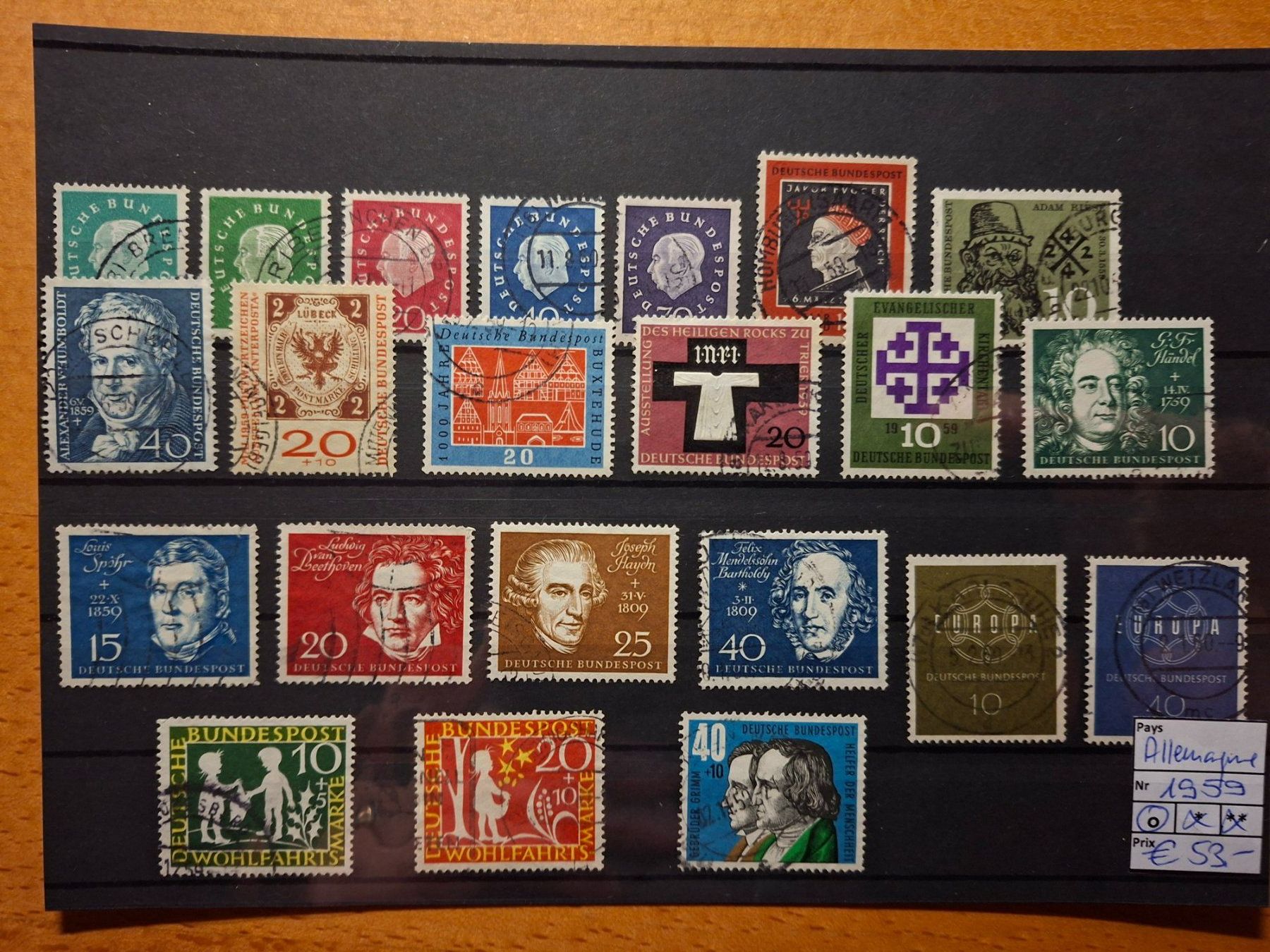 Tutti i francobolli: BRD° / RFA° 1959 – Usato da Confignon venduto da Alfda2000