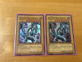 Yu-Gi-Oh Karte Blauäugiger w. Drache 2X Super Zustand!