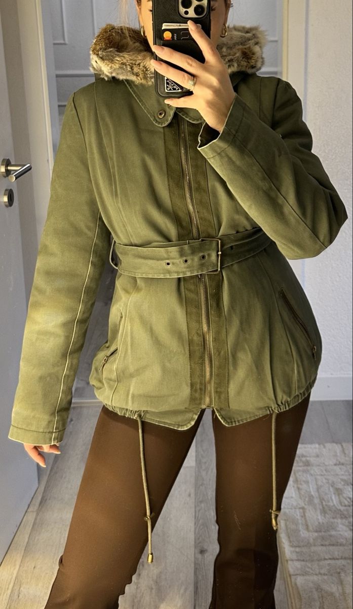 Giacche: Echtfell Jacke, Khaki, S – Usato da Frick venduto da Soleil4658 5