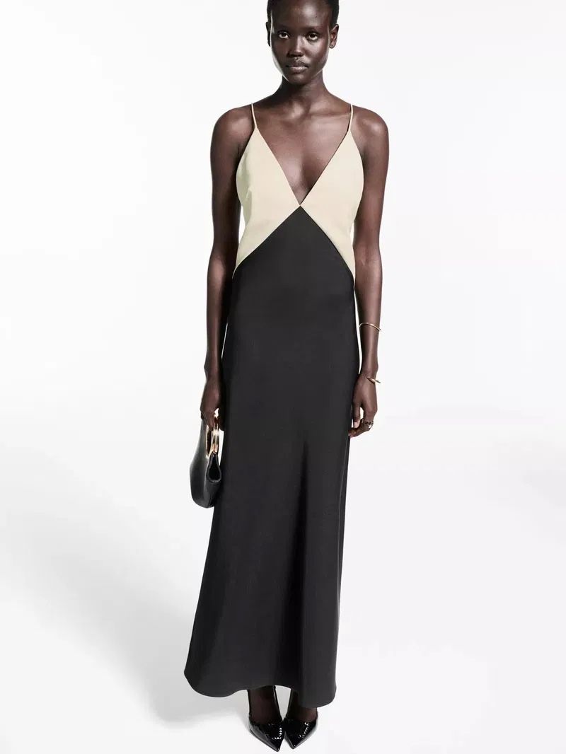 Mango Kleider: Mango Long Dress Black Beige  – Neu (gemäss Beschreibung) aus Corsier-sur-Vevey von Kristina.Nova 1