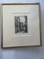 Originale Radierung von Thalmann - Zürich Altstadt gerahmt