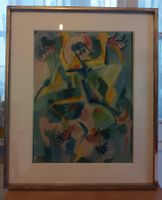 Modern Art Aquarell Gemälde signiert ED 69x57cm AKTION %