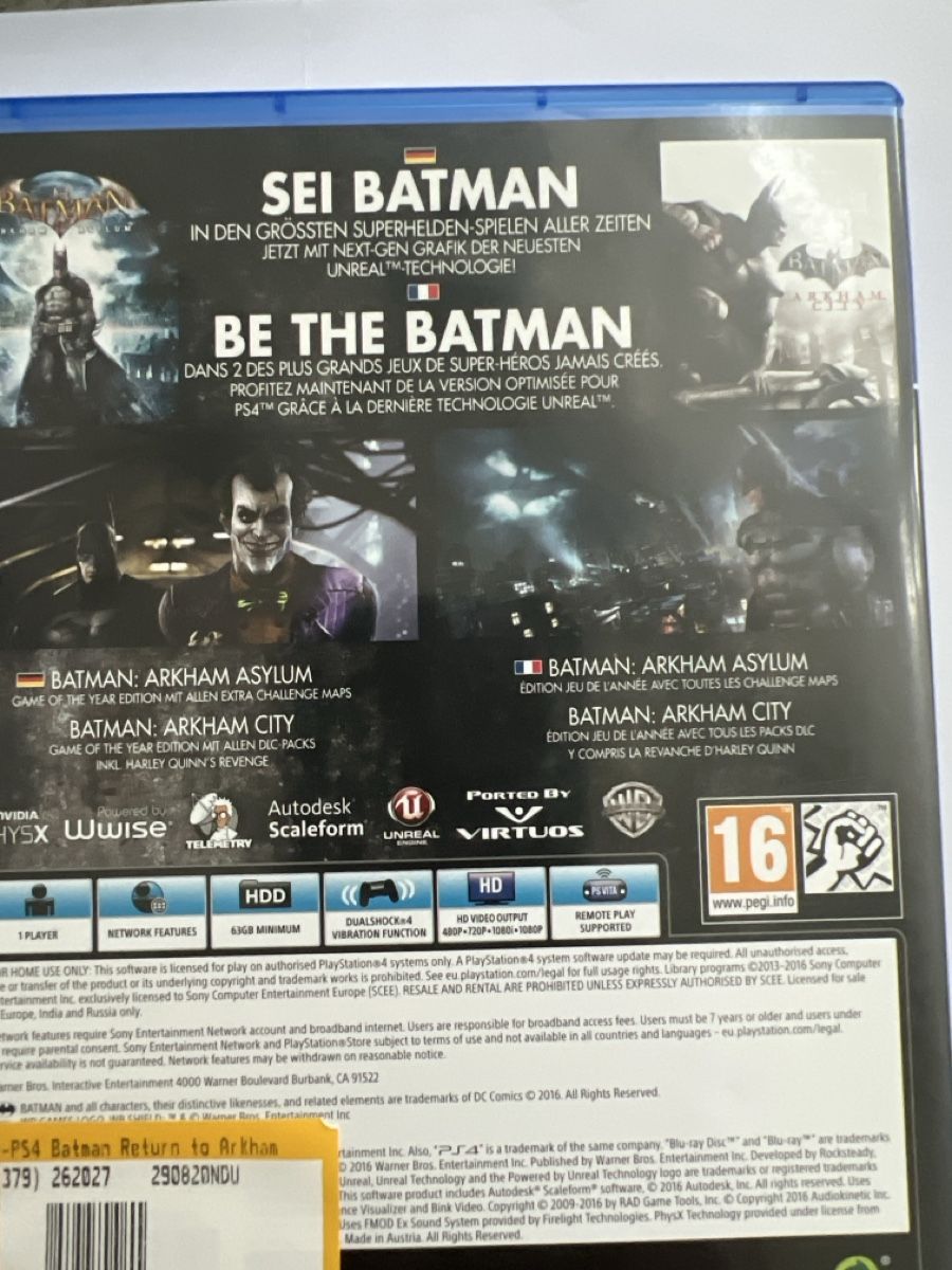 Sony Jeux: Batman: Return to Arkham - Asylum, PS4, Bon état! – D'occasion à Biel/Bienne par DEGRIFE 1