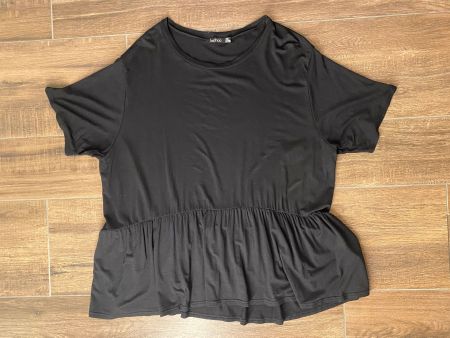 Boohoo T-Shirt mit Schösschen schwarz Gr. 48 / 50