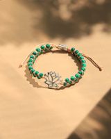 Malachit Geflochtenes Armband mit Lotus Symbol