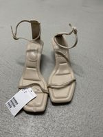 H&M Sandalen Gr. 37 Neu mit Etikett Beige Absatz Sandalette