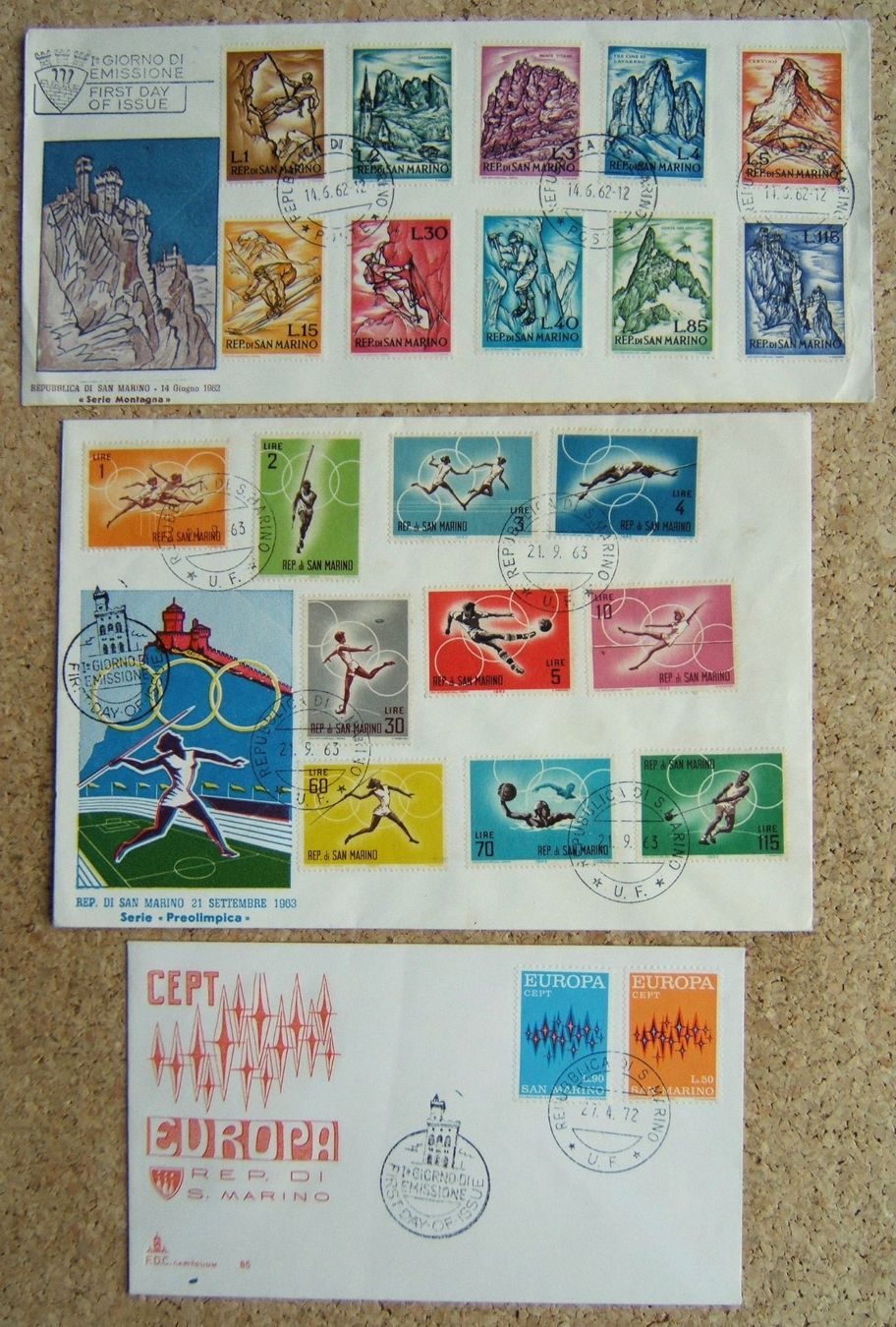 Tutti i francobolli: SAN MARINO LOT FDC / BRIEFE / AK – Usato da Brunnen venduto da Nonne04 1