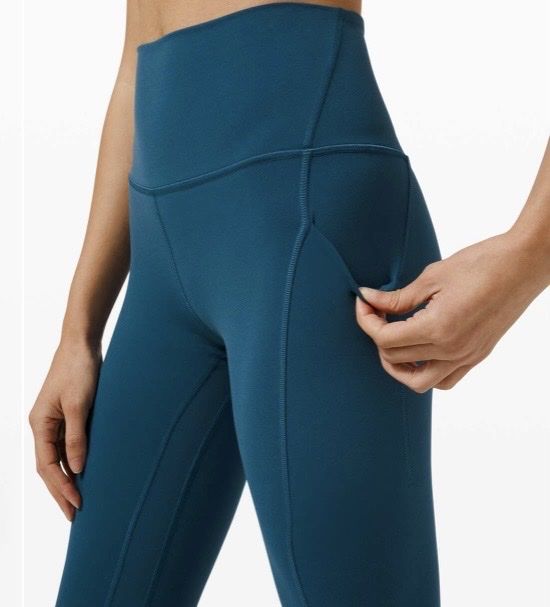 Lululemon Leggings: Lululemon Align High Rise Pant Pockets 25" Blue Borealis – Usato da Münchenstein venduto da B771 3