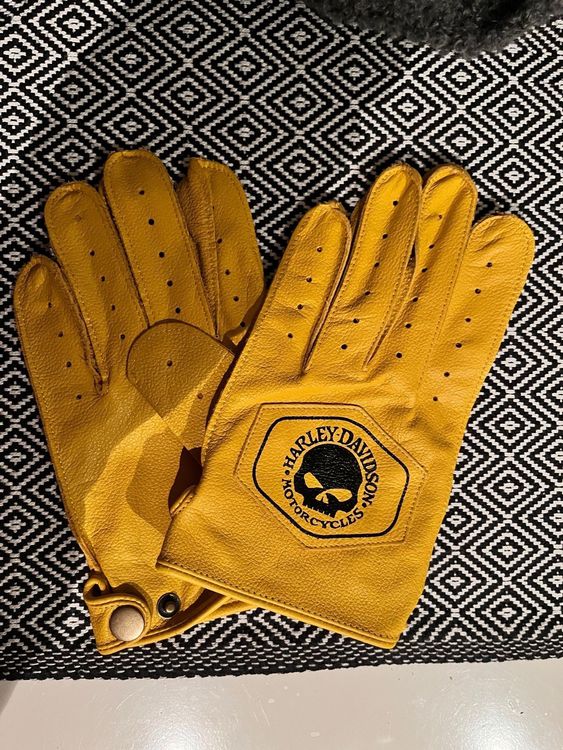 Sportlich Vintage Motorradhandschuhe Summer II - Leder, Wax Gelb, Komplett Perforiert Für Chopper & Cruiser (Größe XL)