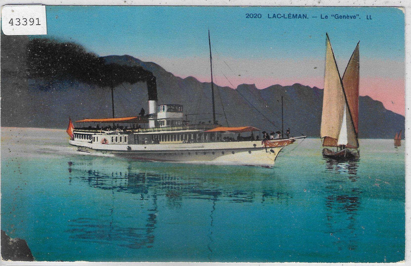 Ansichtskarten: Lac Leman - Bateau-Salon "La Geneve" Litho – Gebraucht aus Ettingen von Kartenplanet