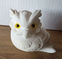 Eule Figur Natur Stein Handgeschnitzt wunder schön