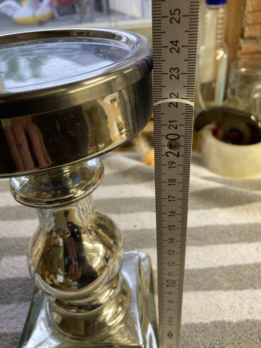 Portacandele: Kerzenhalter Glas Metall Silber – Nuovo e nell'imballaggio originale da Aarwangen venduto da to-hirschi 1