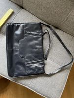 Blue leather vintage handbag