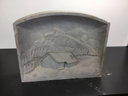 Wunderschönes Stein Relief Alpenlandschaft Chalet