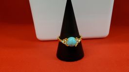 Ring mit Türkis und Zirkonia - Grösse 56