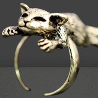 🐈‍⬛ Niedlicher Vintage Spaltring «faules Kätzchen» 💖💫
