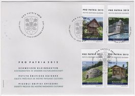Pro Patria Serie 2012 mit TAB oben (fr) auf illustr. FDC