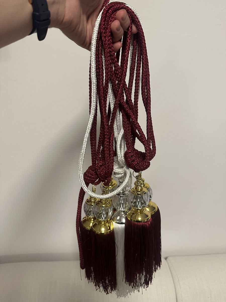 Tutte le decorazioni: Elegant Curtain Tiebacks - Burgundy & white – Nuovo (secondo la descrizione) da Dübendorf venduto da Highqualityonly