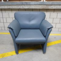 Schöner blauer Ledersessel Premium von Horst Möbel (S220)