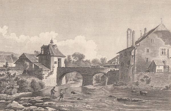 Posters & Illustrations: AUGST, BASELLAND, KUPFERSTICH 1788 – Antique à Grüningen par Kartensammler 1