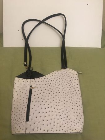 Design Handtasche  - echtes Leder - neuwertig -  handgemacht