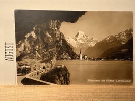 AK von Axenstrasse mit Flüelen & Bristenstock