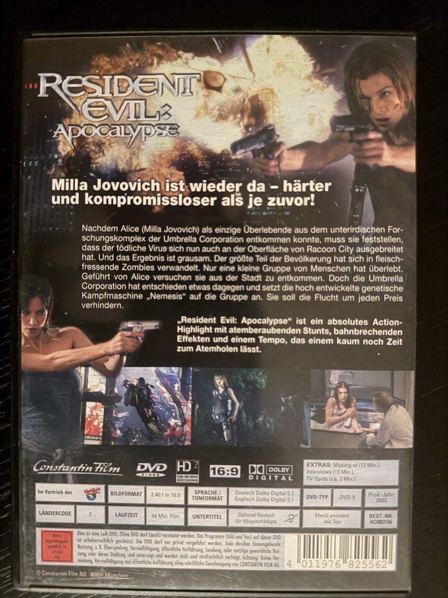 Alle DVDs: Resident Evil Apocalypse Extended Version guter Zustand – Neu (gemäss Beschreibung) aus Lausen von EisAmStiel94 1