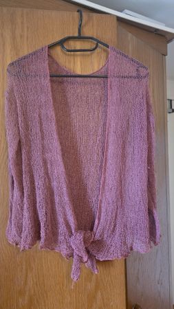 Cardigan donna rosa in viscosa a rete rg. S/M