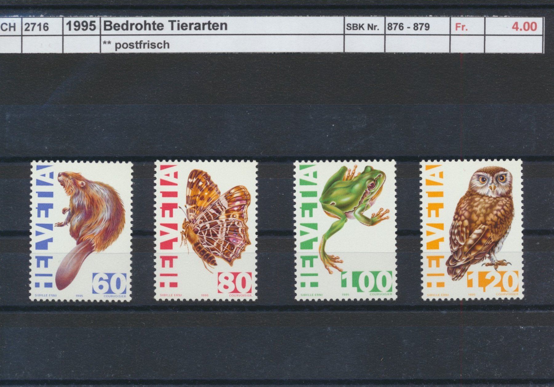 Alle Briefmarken: 1995 "Bedrohte Tierarten", ** postfrisch – Neu (gemäss Beschreibung) aus Winterthur von Zupogeru