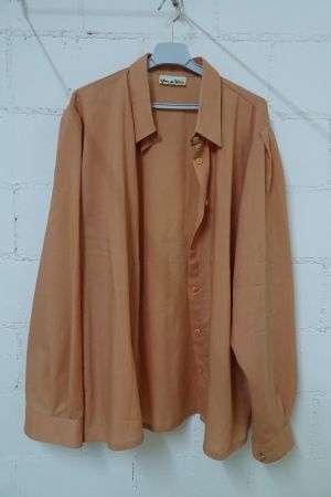 Bluse mit Wollanteil in lachsorange Gr. 44